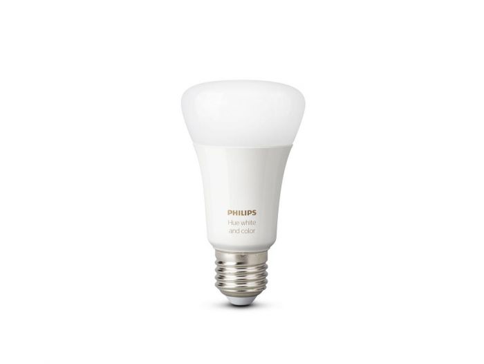 Лампа Philips Hue E27, 9W(60Вт), 2000K-6500K, RGB, ZigBee, Bluetooth, розумна, димування