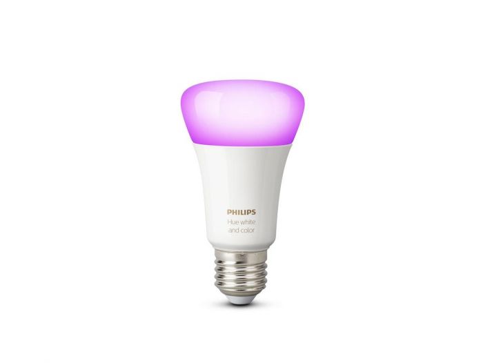 Лампа Philips Hue E27, 9W(60Вт), 2000K-6500K, RGB, ZigBee, Bluetooth, розумна, димування