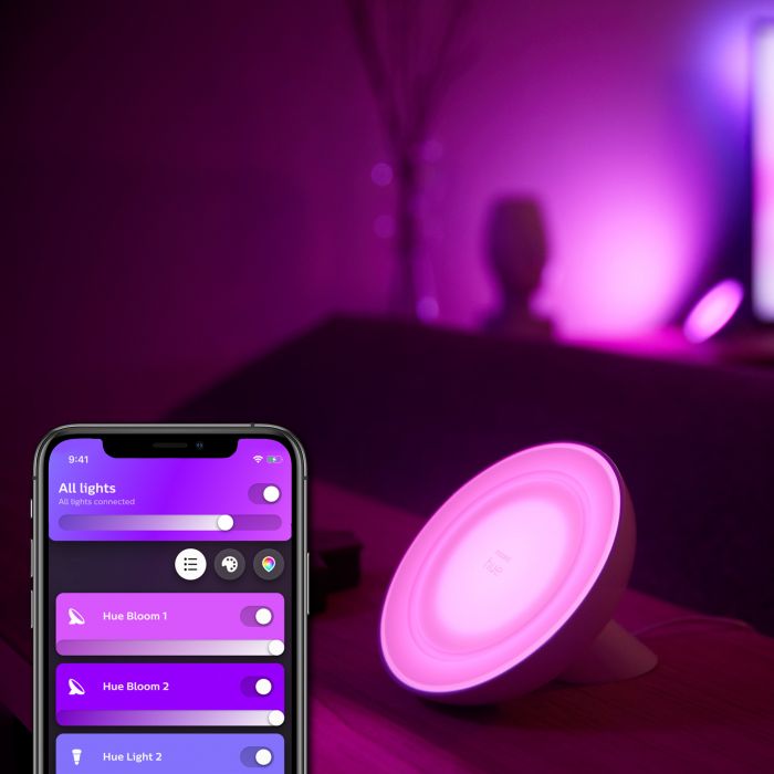 Настільний світильник Philips Hue Bloom, 2000K-6500K, RGB, ZigBee, Bluetooth, розумний, димування, білий