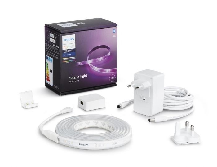 Стрічка світлодіодна Philips Hue Plus, 0.5W(20Вт), 2000K-6500K, RGB, ZigBee, розума, димування, базовий комплект, блок живлення, 2м