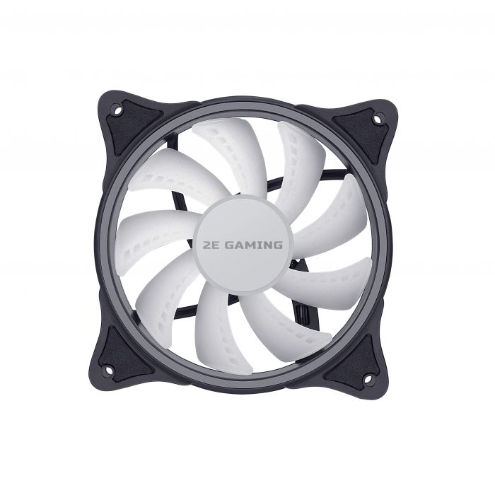 Корпусний вентилятор 2E GAMING (F120OI-ARGB), 120мм, 3+3pin 5V Aura, білі лопаті, чорна рамка,outer-inner LED