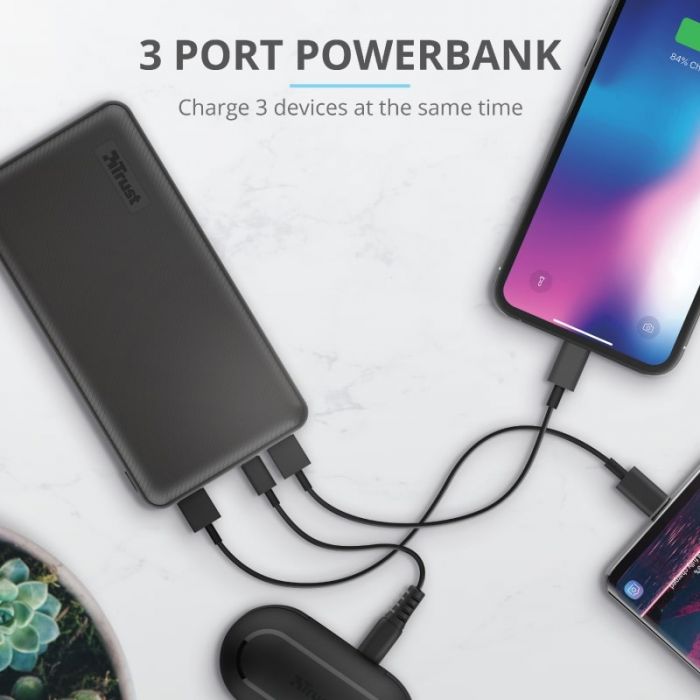 Портативний зарядний пристрій Power Bank Trust Primo 15000 mAh Black