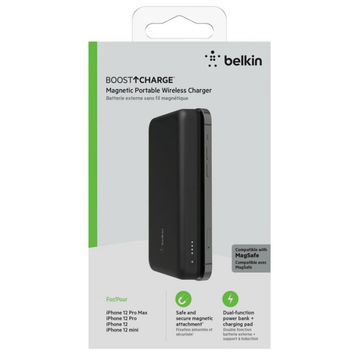 Портативний зарядний пристрій Power Bank Belkin 10000mAh, MagSafe Wireless, black