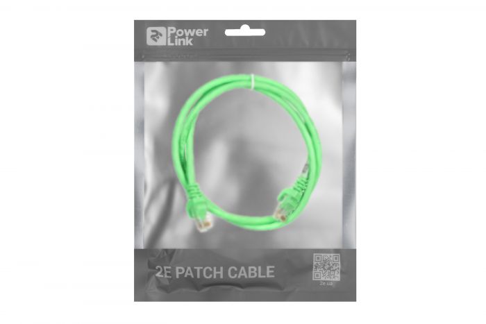 Патч-корд 2E Cat 6,UTP,RJ45, 26AWG ,7/0.16 Cu, 1.00 m,PVC, Green