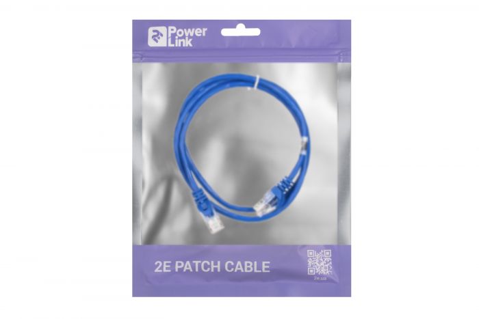 Патч-корд 2E Cat 5e,UTP,RJ45, 26AWG ,7/0.16 CCA, 1.00 m, PVC,Blue