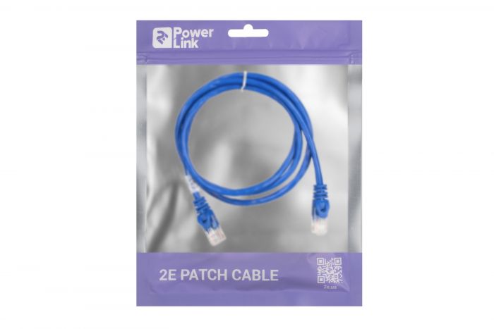 Патч-корд 2E Cat 5e,UTP,RJ45, 26AWG ,7/0.16 CCA, 1.20 m, PVC,Blue