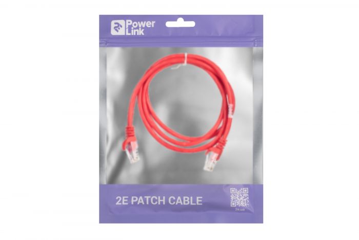 Патч-корд 2E Cat 5e,UTP,RJ45, 26AWG ,7/0.16 CCA, 1.20 m, PVC,Red