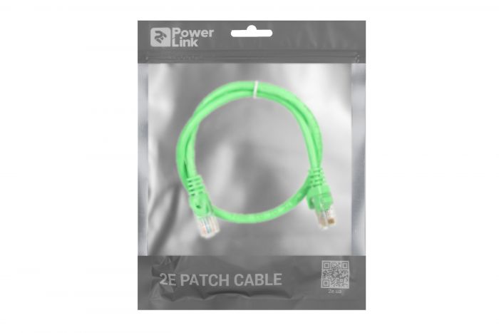 Патч-корд 2E Cat 6,UTP,RJ45, 26AWG ,7/0.16 Cu, 0.50 m,PVC, Green