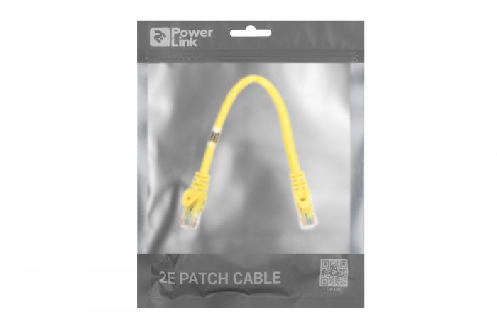 Патч-корд 2E Cat 6,UTP,RJ45, 26AWG ,7/0.16 Cu, 0.20 m, PVC,Yellow