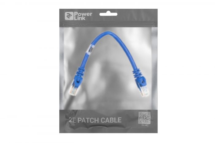 Патч-корд 2E Cat 6,UTP,RJ45, 26AWG ,7/0.16 Cu, 0.20 m, PVC,Blue