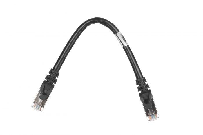 Патч-корд 2E Cat 6,S-FTP екран. фольга з обплетенням, RJ45, 4Х2 27AWG ,7/0.14 Cu, 0.20 m, PVC,Black