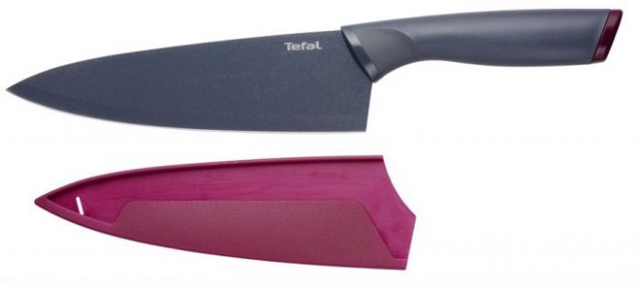 Кухонний ніж кухарський Tefal Fresh Kitchen, довжина леза 20 см, нерж.сталь, чохол