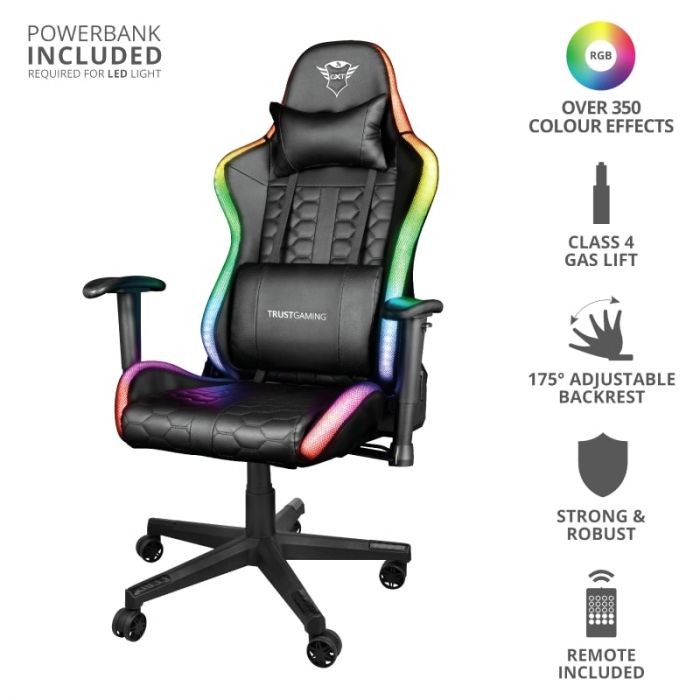 Ігрове крісло Trust GXT 716 Rizza RGB BLACK