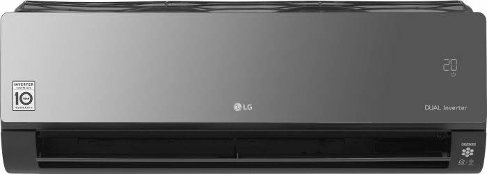 Кондиціонер LG Artcool Mirror AC12BQ, 35 м2, інвертор, A++/A+, до -15°С, R32, Wi-Fi, чорний
