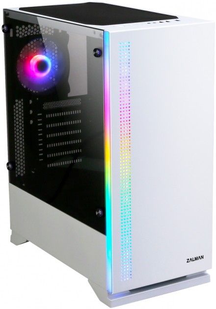 Корпус Zalman S5, MidT, 2xUSB2.0, 1xUSB3.0, 1x120мм,1x120мм RGB, скло (бічна панель), без БЖ, білий