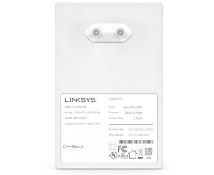 WiFi-система LINKSYS VELOP WHW0101P AC1300, MESH, біл. кол. (1шт.)