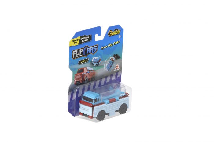 Машинка-трансформер Flip Cars 2 в 1 Автомобіль для дельфіна і Автомобіль для човна
