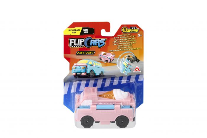 Машинка-трансформер Flip Cars 2 в 1 Автомобіль з морозивом і Міні-фургон