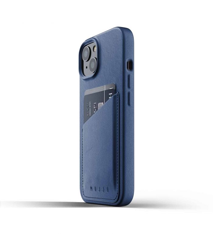 Чохол шкіряний MUJJO для Apple iPhone 13 Wallet Full Leather, Monaco Blue