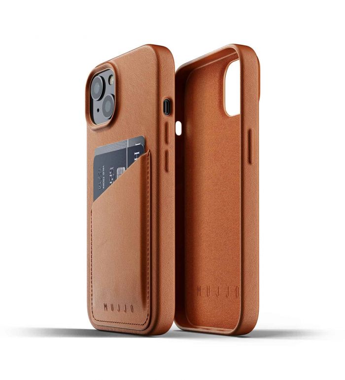 Чохол шкіряний MUJJO для Apple iPhone 13 Wallet Full Leather, Tan