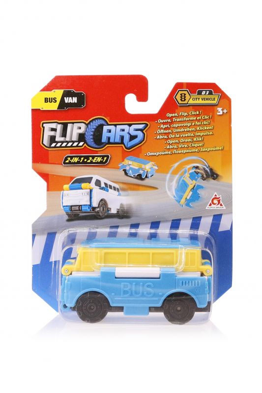 Машинка-трансформер Flip Cars 2 в 1 Автобус і Мікроавтобус