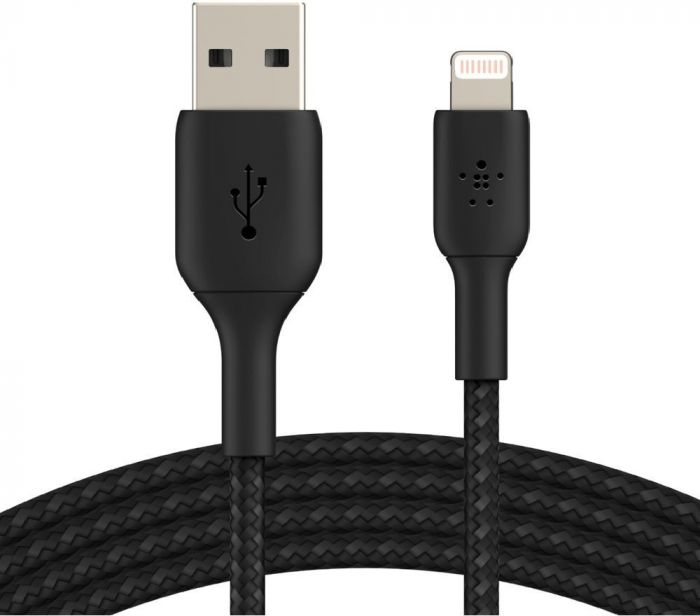 Кабель Belkin USB-A - Lightning, BRAIDED, 2m, black