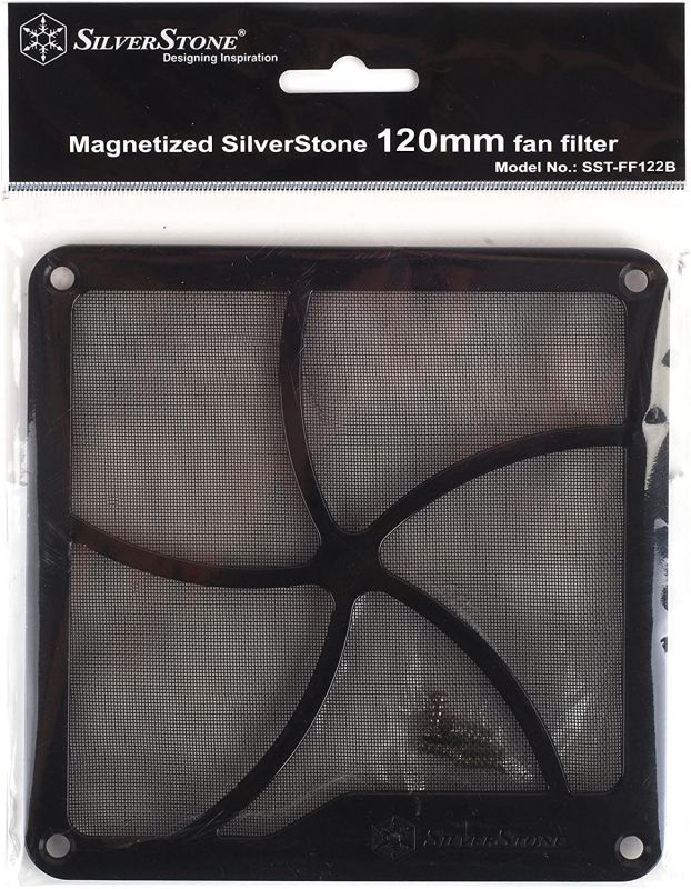 Пиловий магнітний фільтр для вентилятора SilverStone FF122B, 120мм, чорний