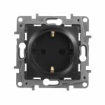 Розетка силова Legrand Etika гвинтові клеми, антрацит