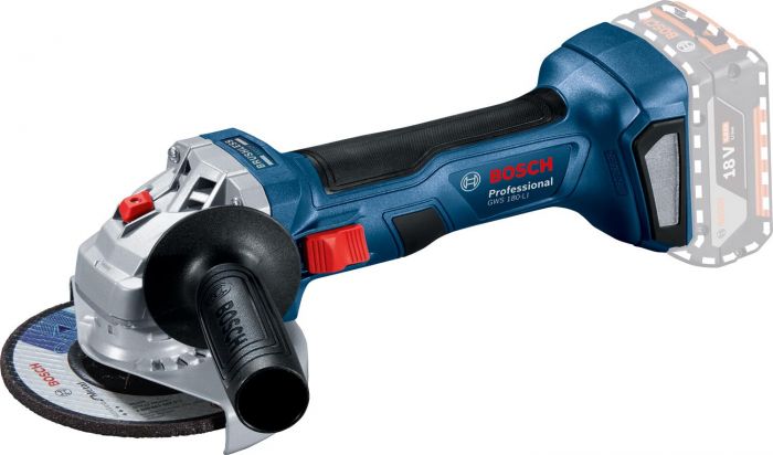 Шліфмашина кутова Bosch GWS 180-LI, акум., 18В, 125мм, М14, 1,6кг, Solo