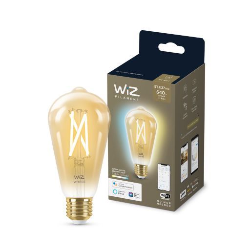 Лампа розумна WiZ, E27, 7W, 50W, 640Lm, ST64, 2000-5000K, Wi-Fi