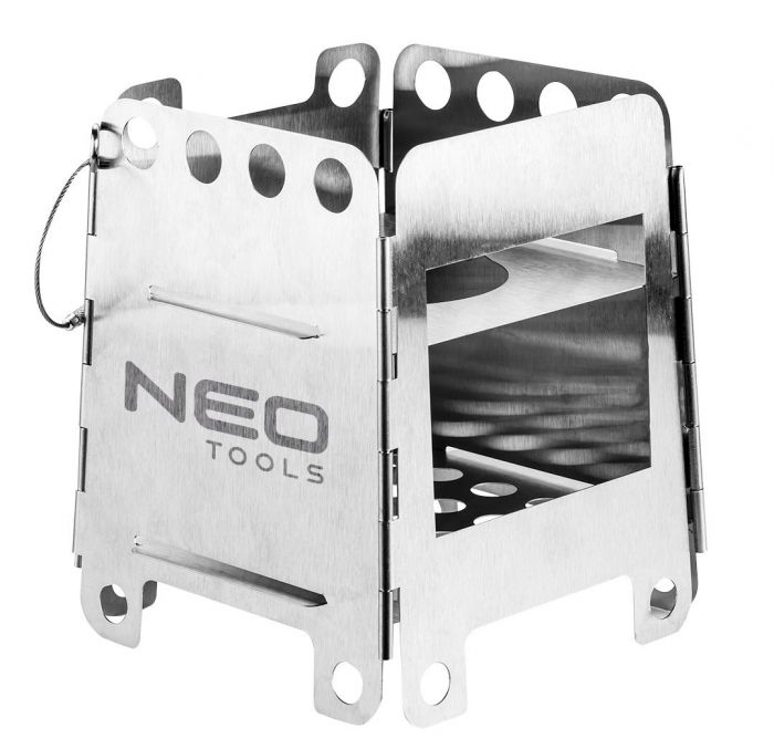 Плита NEO туристична, з'єднання за допомогою одного штифта, нержавіюча сталь, висота 16см, вага 0,37 кг