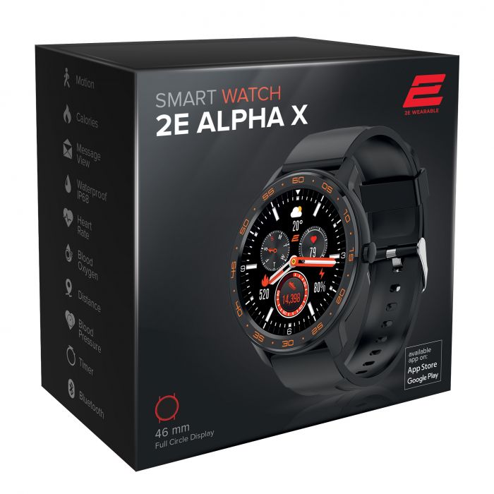 Смарт-годинник 2E Alpha X 46 mm Black-Orange