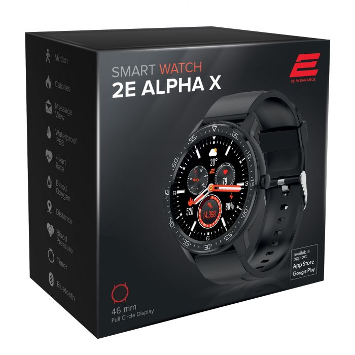 Смарт-годинник 2E Alpha X 46 mm Black-Silver