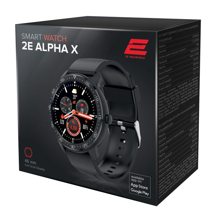 Смарт-годинник 2E Alpha X 46 mm Black-Silver