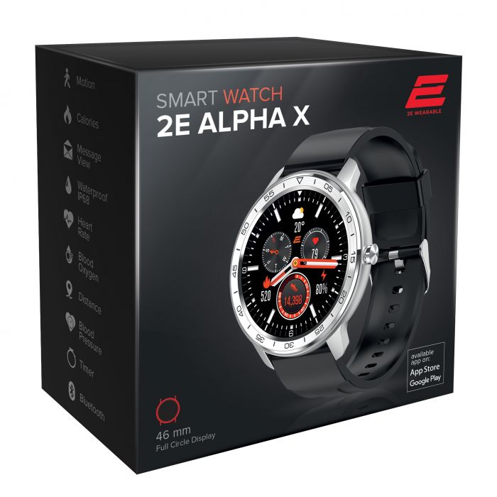 Смарт-годинник 2E Alpha X 46 mm Silver