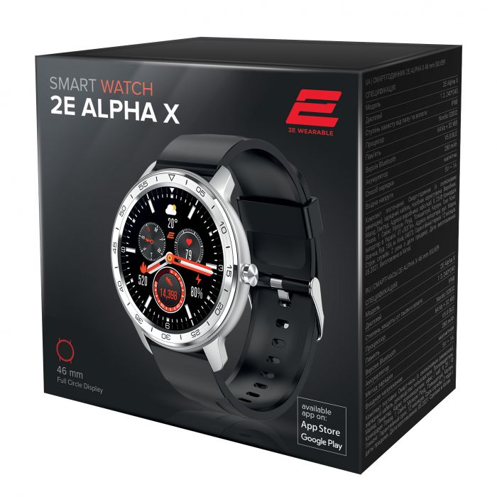 Смарт-годинник 2E Alpha X 46 mm Silver