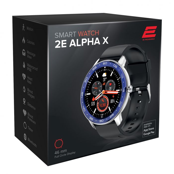 Смарт-годинник 2E Alpha X 46 mm Silver-Blue