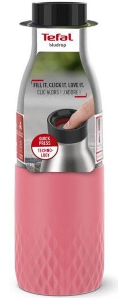 Термопляшка Tefal Bludrop Pink 500 мл, нерж.сталь