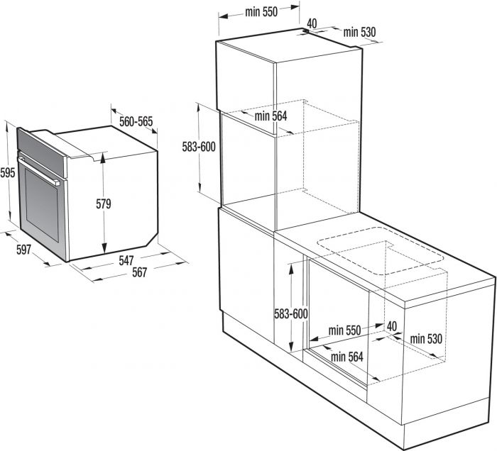 Духовка Gorenje BOP8737B/піролітична очистка/70 л/А+/таймер IconLed/ гриль/чорний