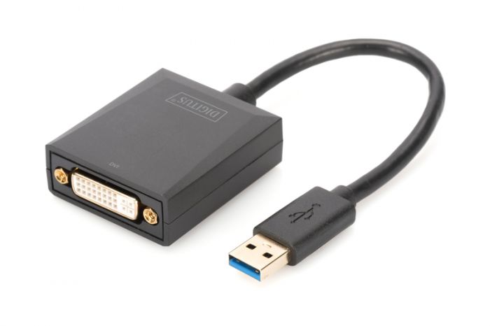 Адаптер DIGITUS USB 3.0 - DVI Full HD, M/F, 0.15 m