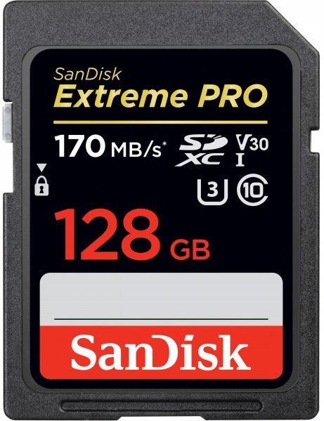 Карта пам'яті SanDisk SD  128GB C10 UHS-I U3 R170/W90MB/s Extreme Pro