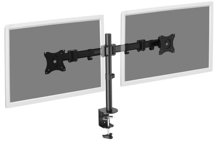Кріплення DIGITUS Dual Monitor Clamp, 15-27", з нахилом, поворотом