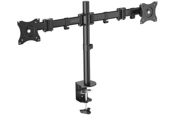 Кріплення DIGITUS Dual Monitor Clamp, 15-27", з нахилом, поворотом