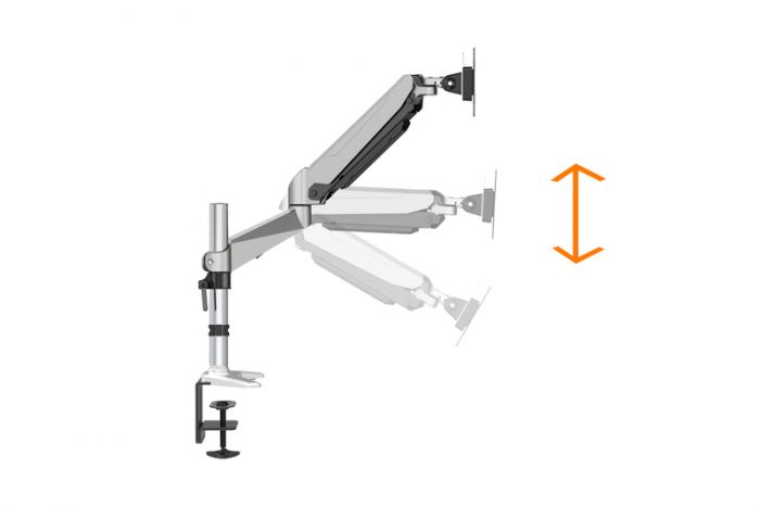 Кріплення DIGITUS Monitor Clamp gas spring, 15-27", з нахилом, поворотом