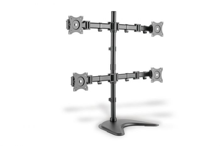 Кріплення DIGITUS Quad Monitor Stand/Clamp, 15-27", з нахилом, поворотом