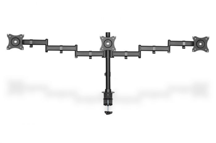 Кріплення DIGITUS Triple Monitor Clamp, 15-27", з нахилом, поворотом