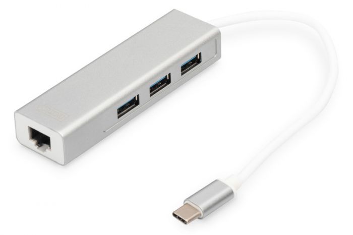 Концентратор DIGITUS DIGITUS USB-C - USB 3.0 3 Port Hub + Gigabit Ethernet