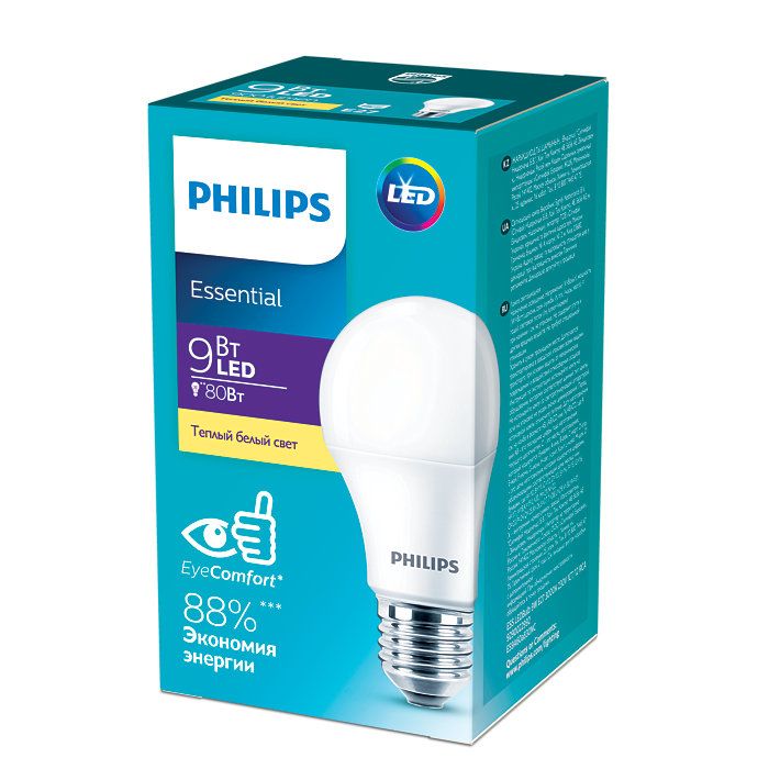 Лампа світлодіодна Philips ESS LEDBulb 9W 900lm E27 830 1CT / 12 RCA