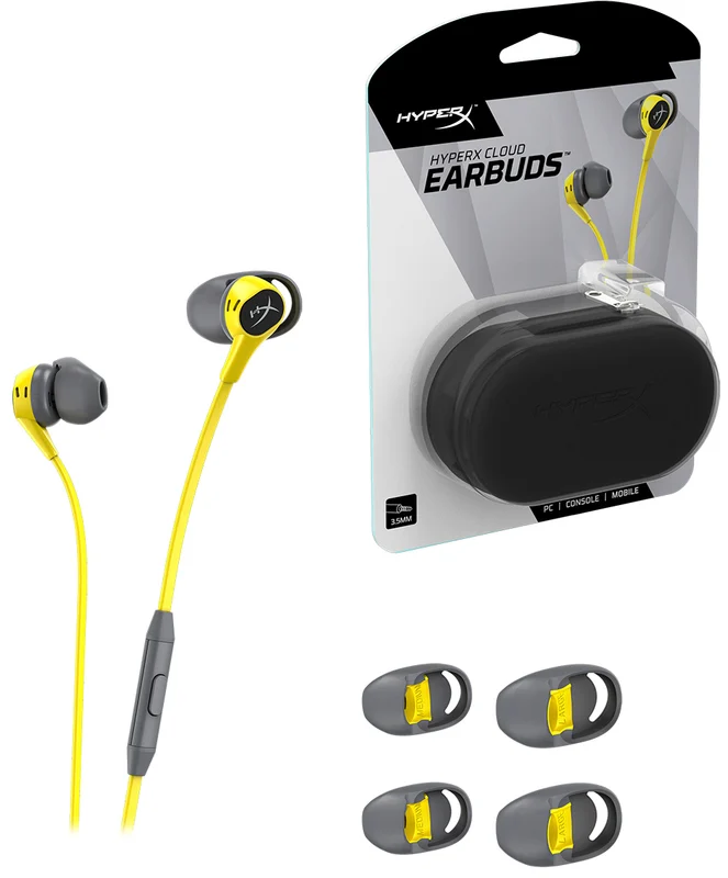 Гарнітура HyperX Cloud Earbuds 3.5mm Yellow/Gray