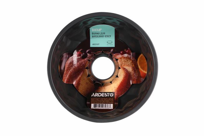 Форма для випікання кексу Ardesto Tasty baking, кругла, 22x11.6см, сірий,голубий